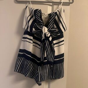 Lulus XS Dark Blue and White Romper